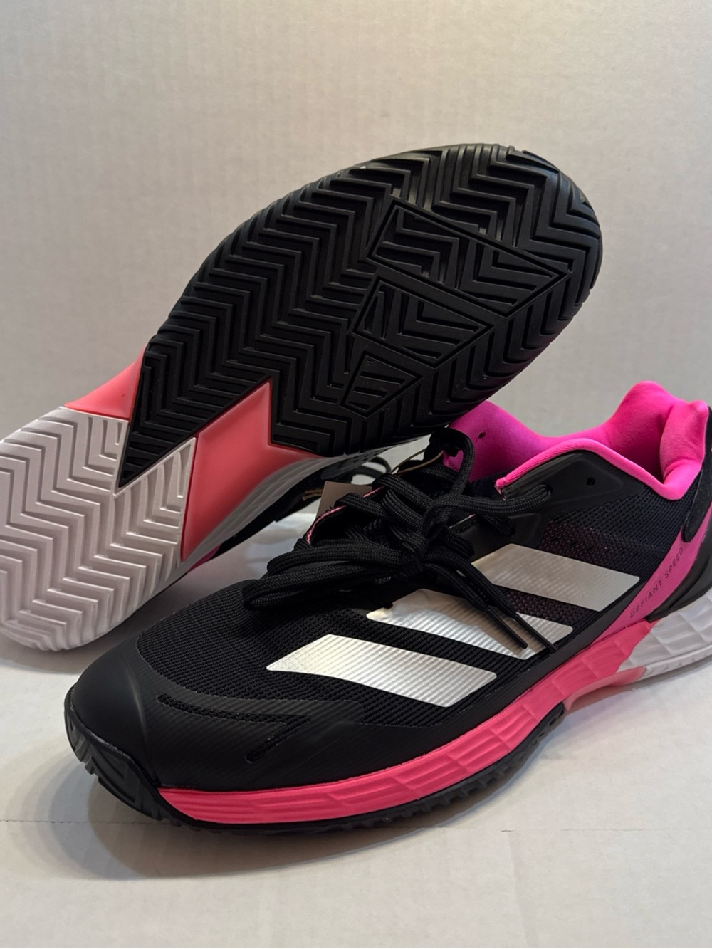 adidas Defiant Speed 2 Black Pink Tennis Shoes JH5139 Men's Size 10